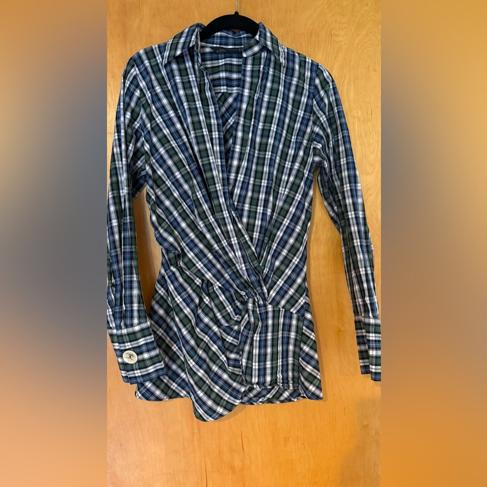 Zara Multicolor Plaid Blouse